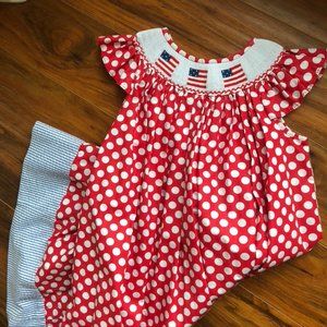 Lolly Wolly Doodle Girls Polka Dot Smocked Dress